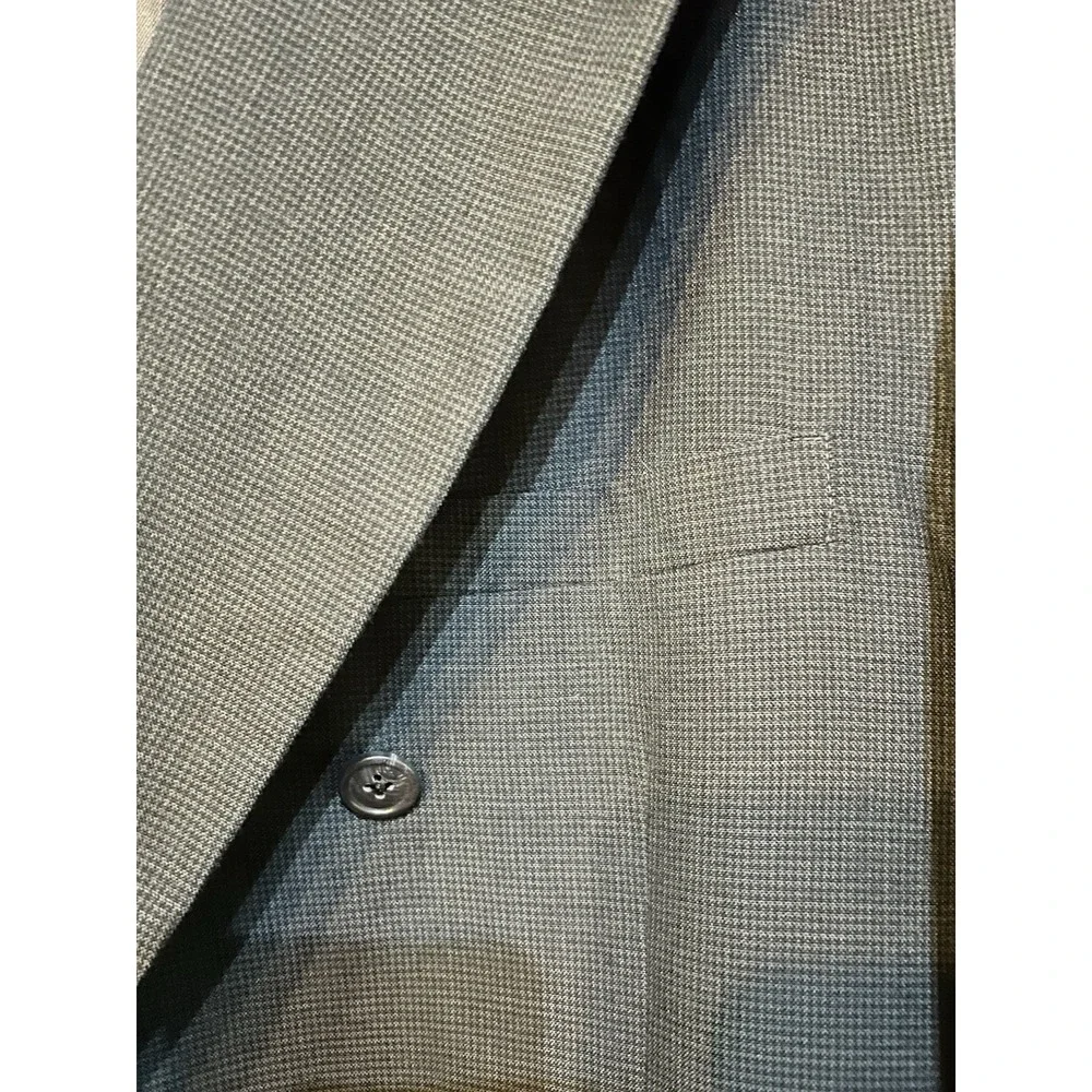 MEETING STREET Blazer Men's‎ Size 46 L Navy Herringbone Wool Double Breasted